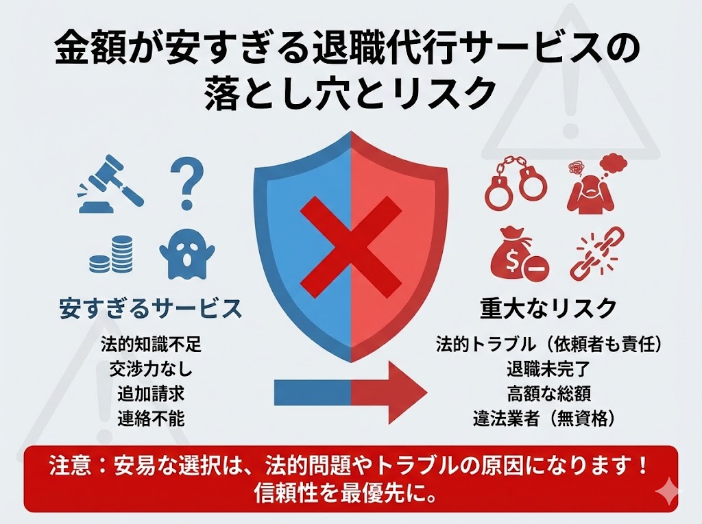 金額が安すぎる退職代行サービスの注意点